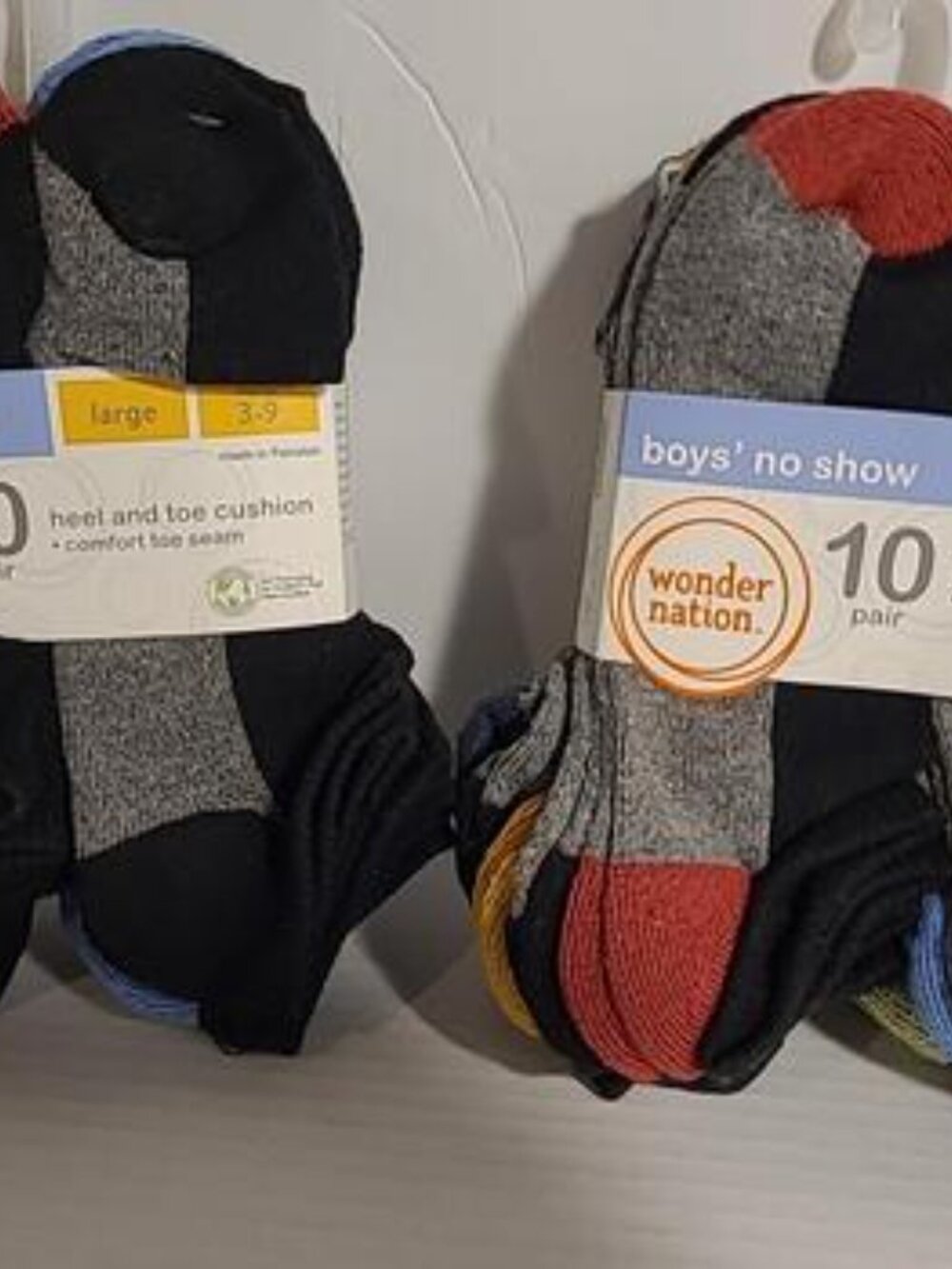 2) New Packs The Wonder Nation Boys Cushioned No Show Socks 10 Pack